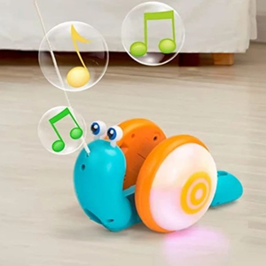 حلزون موزیکال طناب دار آبی pull - along snail toy -اسباب بازی